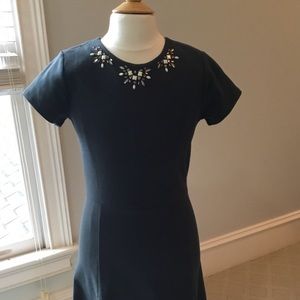 J.Crew Girls Dress Size 14 Gray with jeweled neck